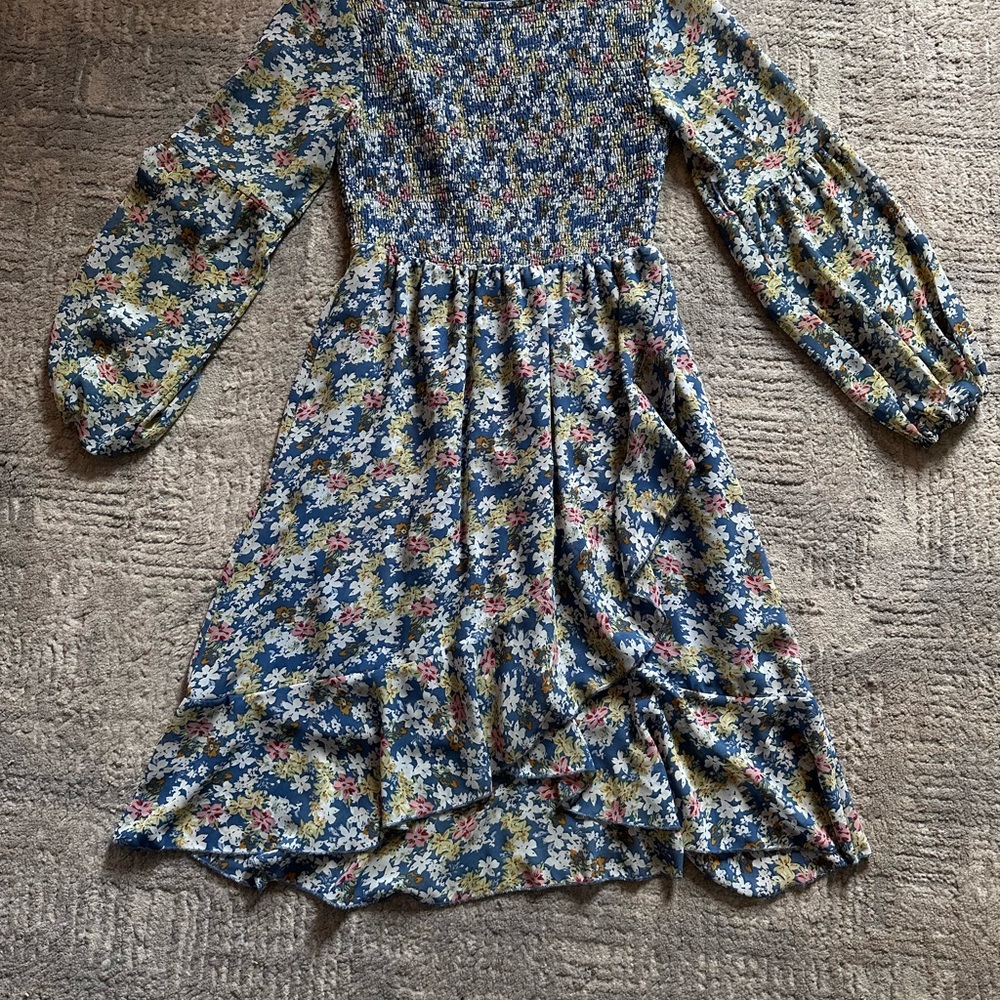 Elegant Floral Long Sleeve Dress